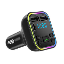 Load image into Gallery viewer, Dual USB Smart Fast Charger Bluetooth-compatible 5.0 Transmitter Ambient Light Car MP3 Player Wireless Handsfree Audio Receiver
