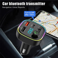 Load image into Gallery viewer, Vehicle Bluetooth-compatible 5.0 MP3 Player Wireless Transmitter QC3.0 Type-C Smart Fast Charger Handsfree Audio Receiver
