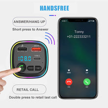 Load image into Gallery viewer, Vehicle Bluetooth-compatible 5.0 MP3 Player Wireless Transmitter QC3.0 Type-C Smart Fast Charger Handsfree Audio Receiver
