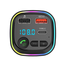 Load image into Gallery viewer, Vehicle Bluetooth-compatible 5.0 MP3 Player Wireless Transmitter QC3.0 Type-C Smart Fast Charger Handsfree Audio Receiver
