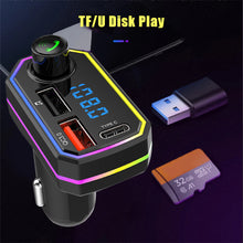 Load image into Gallery viewer, Type-C QC3.0 MP3 Music Player Dual USB Smart Fast Charger Handsfree Audio Receiver Auto Wireless Bluetooth 5.0 FM Transmitter
