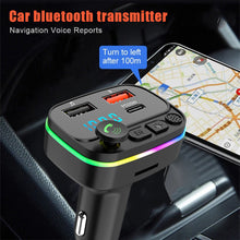 Load image into Gallery viewer, Auto Fast Charger MP3 Music Player Navigation Voice Reports Handsfree Audio Receiver Wireless Bluetooth 5.0 FM Transmitter
