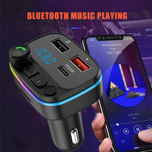 Load image into Gallery viewer, Auto Fast Charger MP3 Music Player Navigation Voice Reports Handsfree Audio Receiver Wireless Bluetooth 5.0 FM Transmitter
