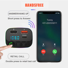 Load image into Gallery viewer, Auto Fast Charger MP3 Music Player Navigation Voice Reports Handsfree Audio Receiver Wireless Bluetooth 5.0 FM Transmitter
