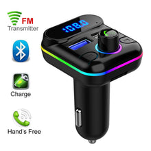 Load image into Gallery viewer, Wireless Car Kit MP3 Player Ambient Light Fast Charger Bluetooth-compatible 5.0 FM Transmitter Handsfree Audio Receiver
