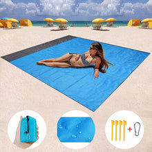Load image into Gallery viewer, 2x2.1m Portable Waterproof Pocket Beach Blanket Folding Camping Mat Mattress Lightweight Mat Outdoor Picnic Mat Sand Beach Mat
