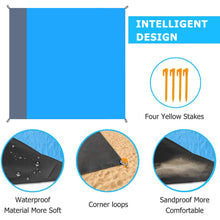 Load image into Gallery viewer, 2x2.1m Portable Waterproof Pocket Beach Blanket Folding Camping Mat Mattress Lightweight Mat Outdoor Picnic Mat Sand Beach Mat
