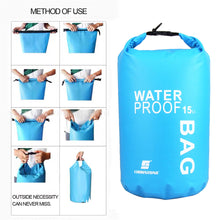 Load image into Gallery viewer, 15L Waterproof Dry Bag Pack Sack Swimming Rafting Kayaking River Trekking Floating Sailing Canoing Boating Water Bag

