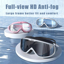 Load image into Gallery viewer, Swimming Goggles Adults Waterproof Large Frame Swim Diving Mask Eyewear UV Anti Fog Adjustable Pool Glasses
