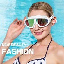 Load image into Gallery viewer, Swimming Goggles Adults Waterproof Large Frame Swim Diving Mask UV Anti Fog Adjustable Pool Glasses With Silicone Ear Plugs
