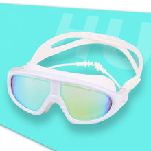Load image into Gallery viewer, Swimming Goggles Adults Waterproof Large Frame Swim Diving Mask UV Anti Fog Adjustable Pool Glasses With Silicone Ear Plugs
