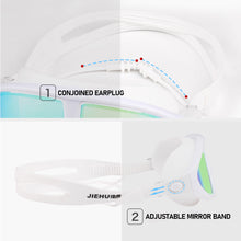 Load image into Gallery viewer, Swimming Goggles Adults Waterproof Large Frame Swim Diving Mask UV Anti Fog Adjustable Pool Glasses With Silicone Ear Plugs
