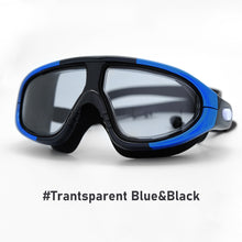 Load image into Gallery viewer, Swimming Goggles Adults Waterproof Large Frame Swim Diving Mask UV Anti Fog Adjustable Pool Glasses With Silicone Ear Plugs
