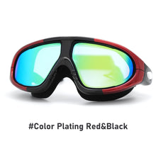 Load image into Gallery viewer, Swimming Goggles Adults Waterproof Large Frame Swim Diving Mask UV Anti Fog Adjustable Pool Glasses With Silicone Ear Plugs
