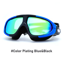 Load image into Gallery viewer, Swimming Goggles Adults Waterproof Large Frame Swim Diving Mask UV Anti Fog Adjustable Pool Glasses With Silicone Ear Plugs
