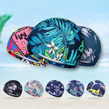 Load image into Gallery viewer, 1PC High Elastic Swimming Cap Men Women Free Size Printed Long Hair Sports Swim Pool Hat Nylon Turban
