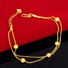 Load image into Gallery viewer, Fashion Gold Frosted Double Strand Vietnam Sand Gold Bracelet Transfer Beads Creative Women Elegant Bracelet Accessories
