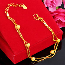 Load image into Gallery viewer, Fashion Gold Frosted Double Strand Vietnam Sand Gold Bracelet Transfer Beads Creative Women Elegant Bracelet Accessories
