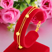 Load image into Gallery viewer, Fashion Gold Frosted Double Strand Vietnam Sand Gold Bracelet Transfer Beads Creative Women Elegant Bracelet Accessories
