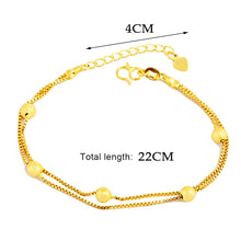 Load image into Gallery viewer, Fashion Gold Frosted Double Strand Vietnam Sand Gold Bracelet Transfer Beads Creative Women Elegant Bracelet Accessories
