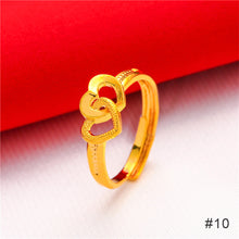 Load image into Gallery viewer, Fashion Vietnam Sha Jin Hollow Adjustable Bracelet Gold Rose Ring 3D Alloy Hard Gold Women Elegant Jewelry Accessories
