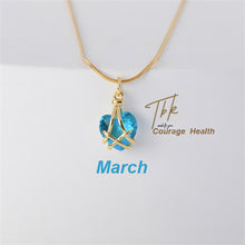 Load image into Gallery viewer, 18K Gold-plated Diamond Birthstone Necklace Crystal Heart-shaped Birthday Stone Pendant Titanium Steel Necklace Girl Gift
