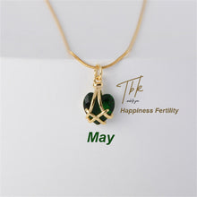 Load image into Gallery viewer, 18K Gold-plated Diamond Birthstone Necklace Crystal Heart-shaped Birthday Stone Pendant Titanium Steel Necklace Girl Gift
