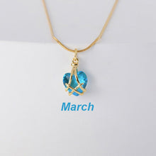 Load image into Gallery viewer, 18K Gold-plated Diamond Birthstone Necklace Crystal Heart-shaped Birthday Stone Pendant Titanium Steel Necklace Girl Gift

