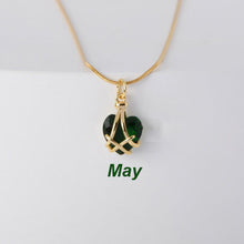 Load image into Gallery viewer, 18K Gold-plated Diamond Birthstone Necklace Crystal Heart-shaped Birthday Stone Pendant Titanium Steel Necklace Girl Gift
