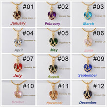 Load image into Gallery viewer, 18K Gold-plated Diamond Birthstone Necklace Crystal Heart-shaped Birthday Stone Pendant Titanium Steel Necklace Girl Gift
