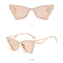 Load image into Gallery viewer, Triangular Trendy Cat Eye Sunglasses Hollow Out Wave Sunglasses Vintage Sunglasses Comfortable Elastic Frame Sun Glasses
