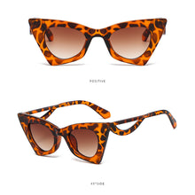 Load image into Gallery viewer, Triangular Trendy Cat Eye Sunglasses Hollow Out Wave Sunglasses Vintage Sunglasses Comfortable Elastic Frame Sun Glasses

