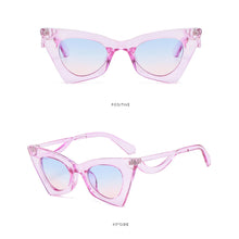 Load image into Gallery viewer, Triangular Trendy Cat Eye Sunglasses Hollow Out Wave Sunglasses Vintage Sunglasses Comfortable Elastic Frame Sun Glasses

