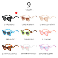 Load image into Gallery viewer, Triangular Trendy Cat Eye Sunglasses Hollow Out Wave Sunglasses Vintage Sunglasses Comfortable Elastic Frame Sun Glasses
