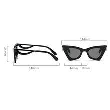 Load image into Gallery viewer, Triangular Trendy Cat Eye Sunglasses Hollow Out Wave Sunglasses Vintage Sunglasses Comfortable Elastic Frame Sun Glasses
