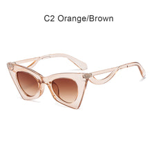 Load image into Gallery viewer, Triangular Trendy Cat Eye Sunglasses Hollow Out Wave Sunglasses Vintage Sunglasses Comfortable Elastic Frame Sun Glasses
