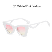 Load image into Gallery viewer, Triangular Trendy Cat Eye Sunglasses Hollow Out Wave Sunglasses Vintage Sunglasses Comfortable Elastic Frame Sun Glasses
