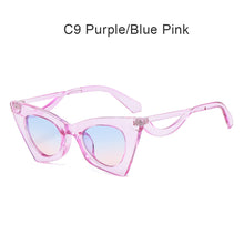 Load image into Gallery viewer, Triangular Trendy Cat Eye Sunglasses Hollow Out Wave Sunglasses Vintage Sunglasses Comfortable Elastic Frame Sun Glasses

