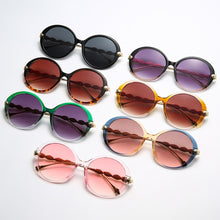Load image into Gallery viewer, Fashion Round Lens Elastic Frame Film Leaves Simple Sunglasses Personality Sunglasses Trend Elegant Travel UV Sun Glasses
