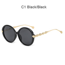 Load image into Gallery viewer, Fashion Round Lens Elastic Frame Film Leaves Simple Sunglasses Personality Sunglasses Trend Elegant Travel UV Sun Glasses
