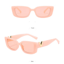 Load image into Gallery viewer, Retro Small Frame Cat Eye Sunglasses for Women 2021 Luxury V Sun Glasses Men Fashion Jelly Sunglasses with Metal Hinges
