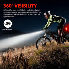 Load image into Gallery viewer, Bike Light MTB Road Bike Bicycle Front Back Rear Taillight USB Rechargeable Cycling Safety Warning Light Bicycle Lamp Flashlight

