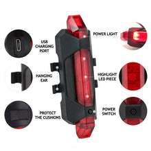 Load image into Gallery viewer, Bike Light MTB Road Bike Bicycle Front Back Rear Taillight USB Rechargeable Cycling Safety Warning Light Bicycle Lamp Flashlight
