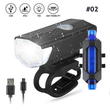 Load image into Gallery viewer, Bike Light MTB Road Bike Bicycle Front Back Rear Taillight USB Rechargeable Cycling Safety Warning Light Bicycle Lamp Flashlight
