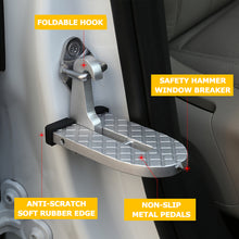 Load image into Gallery viewer, Foldable Car Roof Rack Step Car Door Step Multifunction Universal Latch Hook Auxiliary Foot Pedal Aluminium Alloy Safety Hammer
