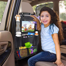 Load image into Gallery viewer, Auto BackSeat Organizer with Touch Screen Tablet Holder Car Seat Back Protector Kick Mats Travel Storage Bag for Trip Kids Children
