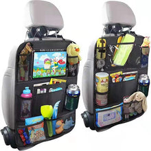 Load image into Gallery viewer, Auto BackSeat Organizer with Touch Screen Tablet Holder Car Seat Back Protector Kick Mats Travel Storage Bag for Trip Kids Children
