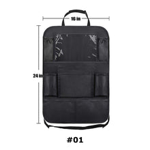 Load image into Gallery viewer, Auto BackSeat Organizer with Touch Screen Tablet Holder Car Seat Back Protector Kick Mats Travel Storage Bag for Trip Kids Children
