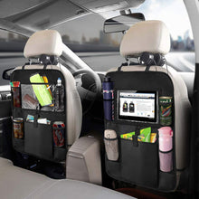 Load image into Gallery viewer, Car Backseat Organizer with Touch Screen Tablet Holder Auto Storage Pockets Cover Car Seat Back Protectors for Trip Kids Travel
