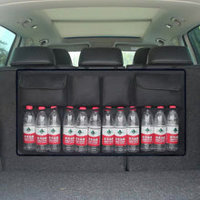 Load image into Gallery viewer, Car Back Seat Trunk Organizer Rear Seats Storage for Car Truck SUV Adjustable Auto Back Seat Cargo Organizers with Mesh Pockets
